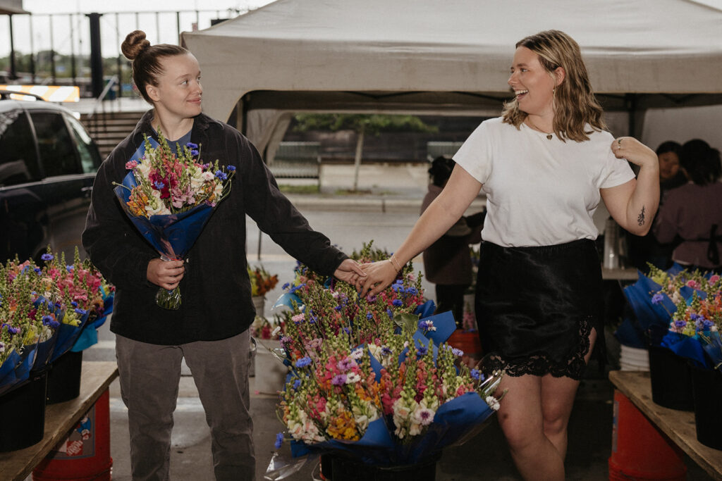 Casual Engagement Photos at St Paul Farmers Market