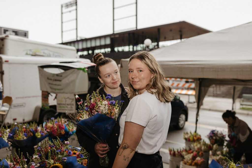 Casual Engagement Photos at St Paul Farmers Market