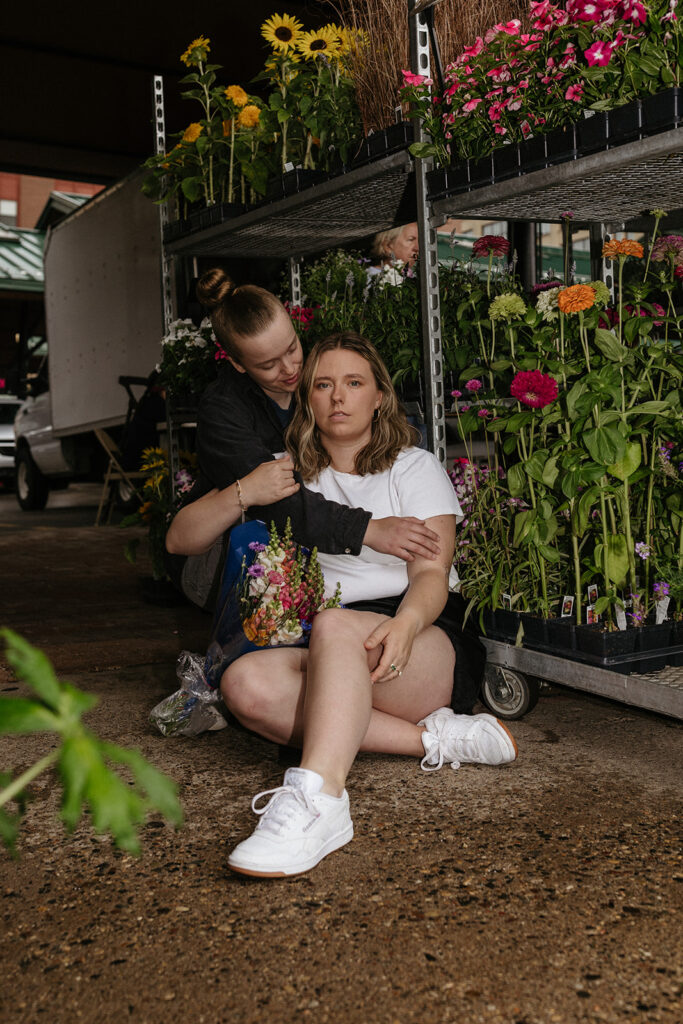 Casual Engagement Photos at St Paul Farmers Market