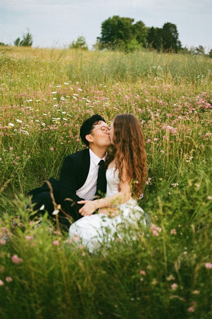 35 mm film shows a couple in an image captured by MN couples photographer 
