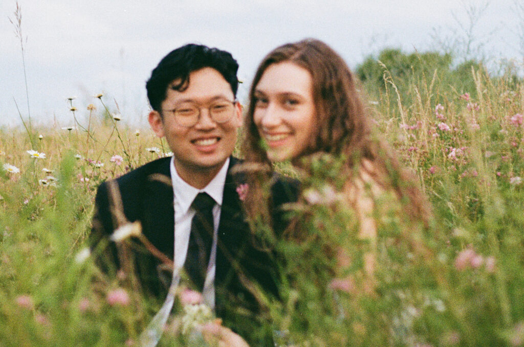 Editorial style 35mm film catpures a couple on their anniversary during a MN elopement session