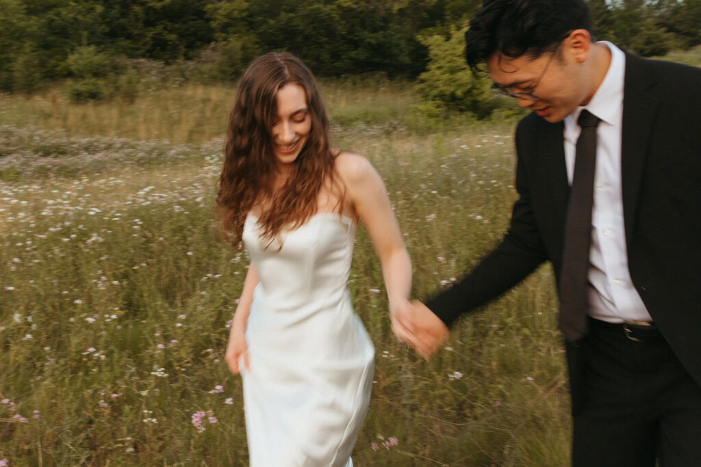 a couple is photographed during a minnesota elopement inspired anniversary session