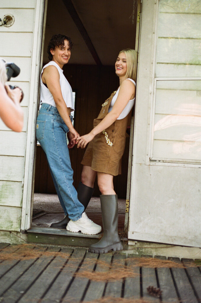 Grungy photoshoot with twin cities couples photographer